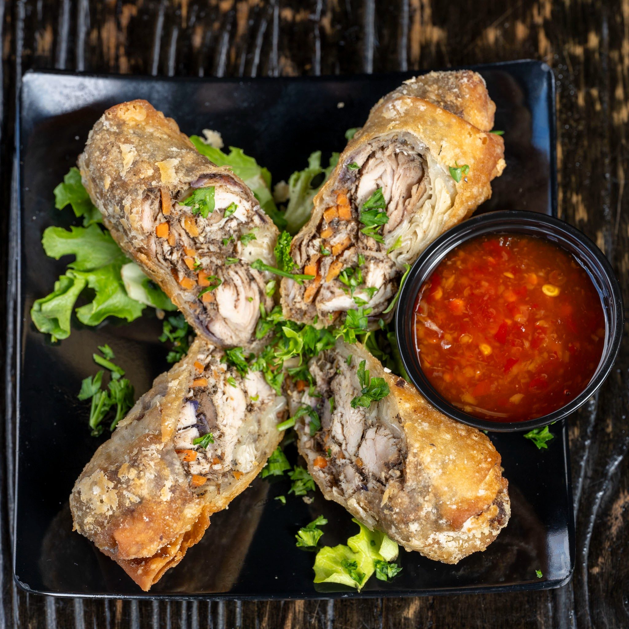 Jerk Egg Rolls.